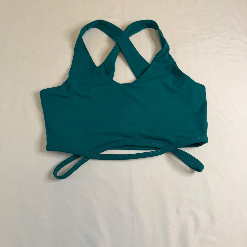 Fabletics Teal Green Cross Back Sports Bra BA1617771-3916-17040 Medium
